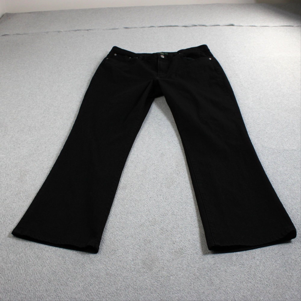Lauren Ralph Jeans Women 16 Black Bootcut Stretch Denim Comfortable Capsule Pant